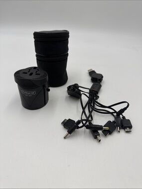 Coach Black Universal Travel Charger with Multi-Connector Cable